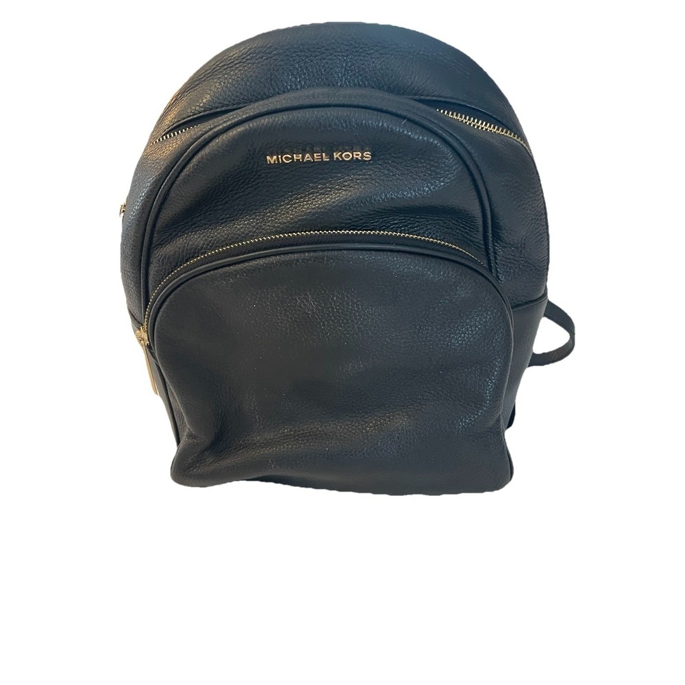 Michael Kors pebbled leather Abbey Backpack Leather Logo - Picture 3 of 13